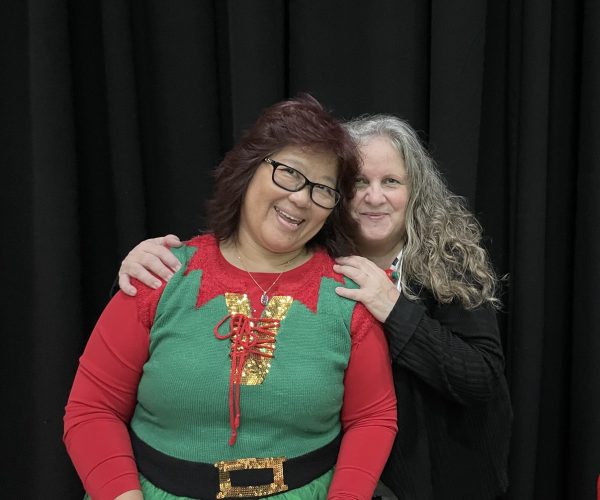 Admin wearing festive outfit